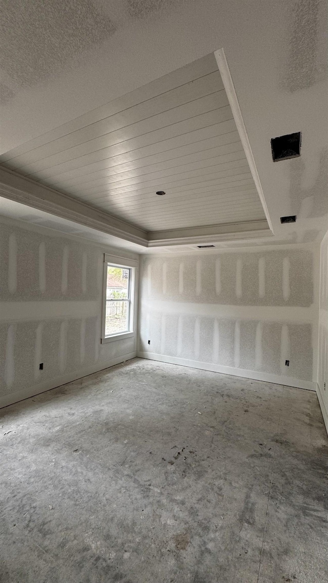 interior space featuring a tray ceiling