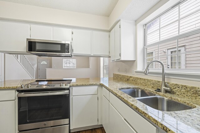 3068 Royal Palm Way, Tallahassee, FL 32309 - kitchen with appliances with stainless steel finishes, a sink, plenty of natural light, and light stone counters
