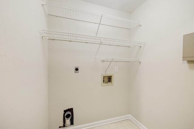 8352 Chickasaw Trl, Tallahassee, FL 32312 - laundry room featuring hookup for a washing machine, hookup for an electric dryer, and baseboards