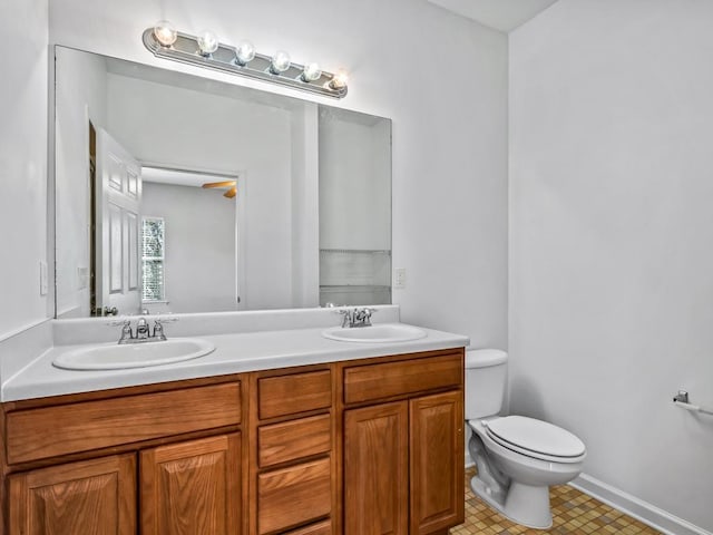 bathroom featuring toilet and vanity