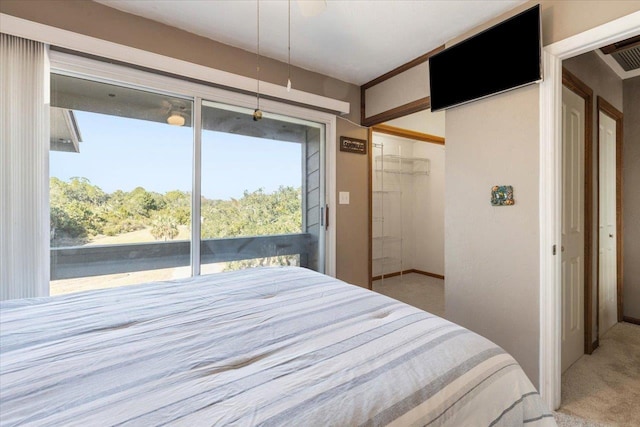 17 Harbour Point Dr, Crawfordville, FL 32327 - bedroom featuring access to exterior, light colored carpet, and a closet