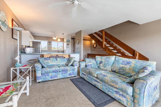 17 Harbour Point Dr, Crawfordville, FL 32327 - carpeted living area with ceiling fan