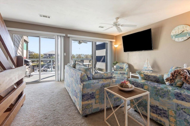 17 Harbour Point Dr, Crawfordville, FL 32327 - living room featuring carpet flooring and ceiling fan
