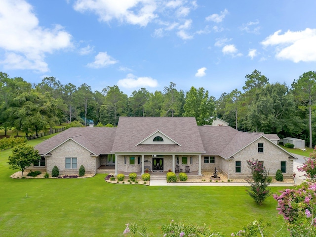 view of front of house with a front yard