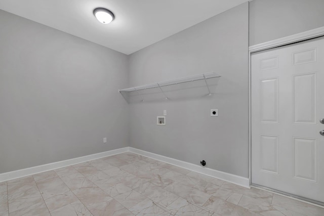 laundry area featuring washer hookup and hookup for an electric dryer