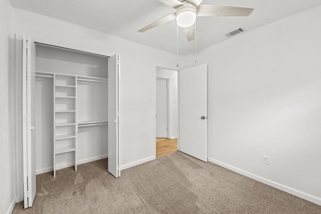 3142 Seattle Slew Ct, Tallahassee, FL 32309 - unfurnished bedroom with carpet, baseboards, a closet, and ceiling fan