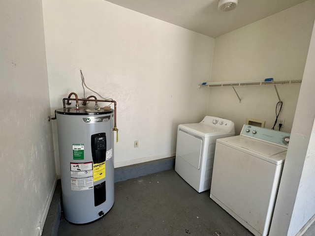 27 Pirates Cove Ln, Saint Marks, FL 32355 - washroom featuring electric water heater and washer and dryer