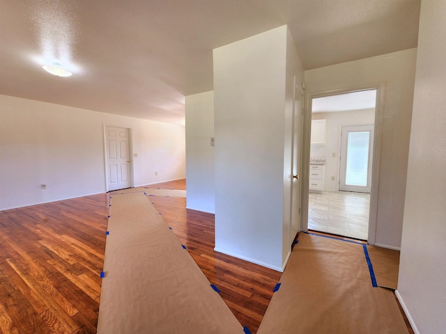 empty room with hardwood / wood-style flooring