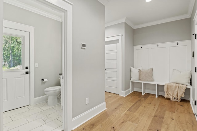 1020 Baum Rd, Tallahassee, FL 32317 - mudroom with ornamental molding and baseboards