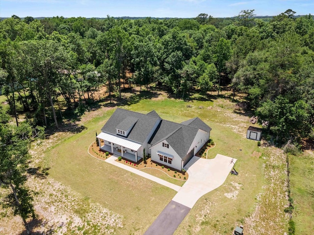 1020 Baum Rd, Tallahassee, FL 32317 - aerial view of property and surrounding area featuring a forest
