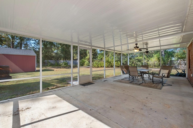 view of unfurnished sunroom