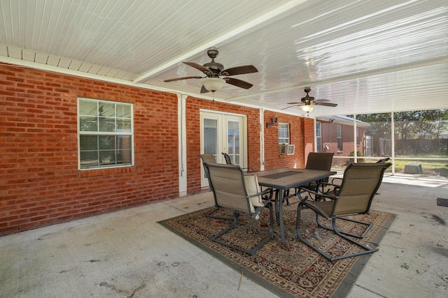 view of patio / terrace featuring cooling unit and ceiling fan