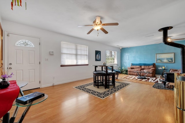 interior space featuring light wood-type flooring