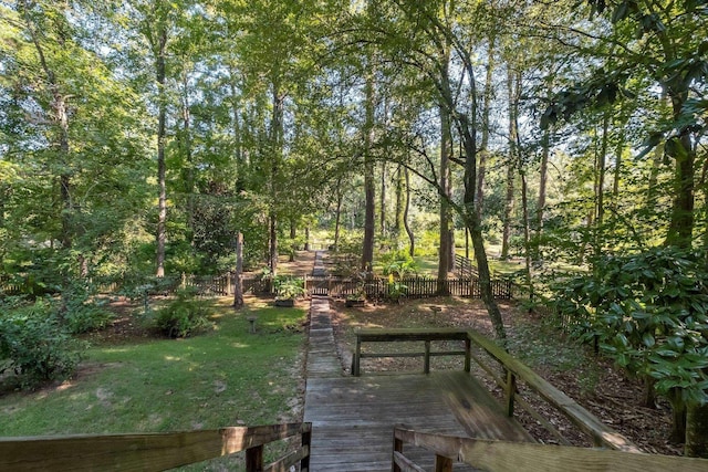 view of yard featuring fence