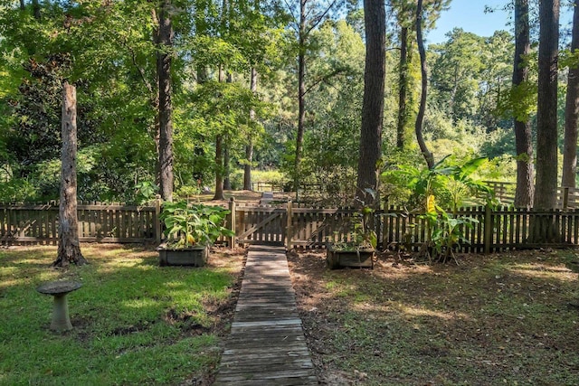view of yard with fence