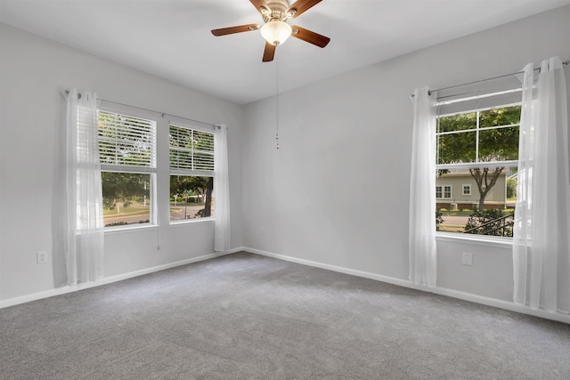 2801 Chancellorsville Dr Unit 1218, Tallahassee, FL 32312 - spare room featuring carpet, ceiling fan, and baseboards
