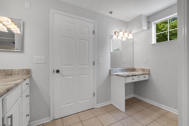 2801 Chancellorsville Dr Unit 1218, Tallahassee, FL 32312 - bathroom with baseboards, tile patterned flooring, and vanity