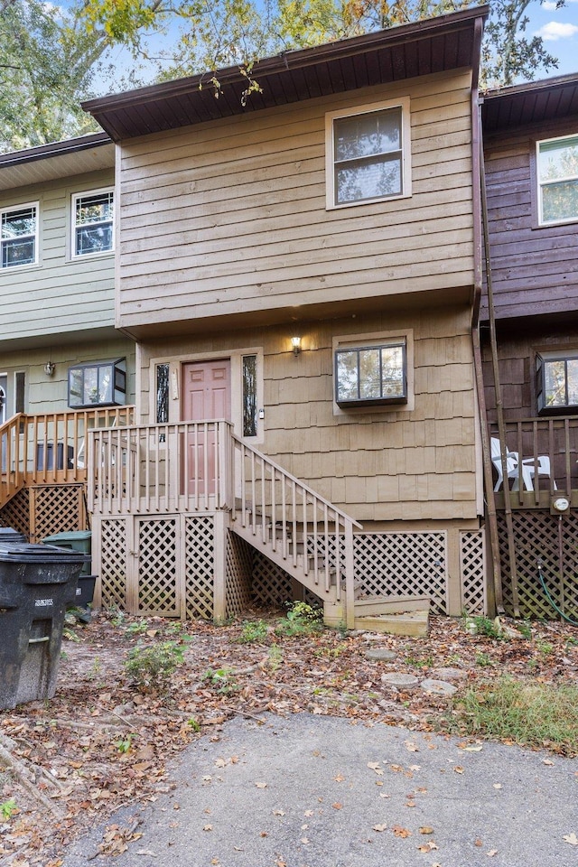 rear view of house with a deck