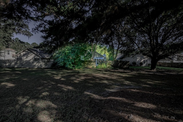 view of yard at dusk