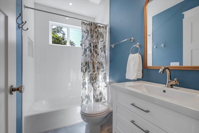 1602 Carruthers St, Tallahassee, FL 32308 - bathroom featuring vanity, toilet, and shower / tub combo with curtain