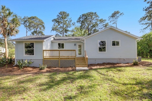 1602 Carruthers St, Tallahassee, FL 32308 - back of property with a deck and a yard