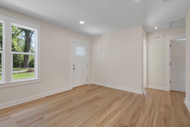 1602 Carruthers St, Tallahassee, FL 32308 - foyer entrance with light wood-style floors, baseboards, and recessed lighting