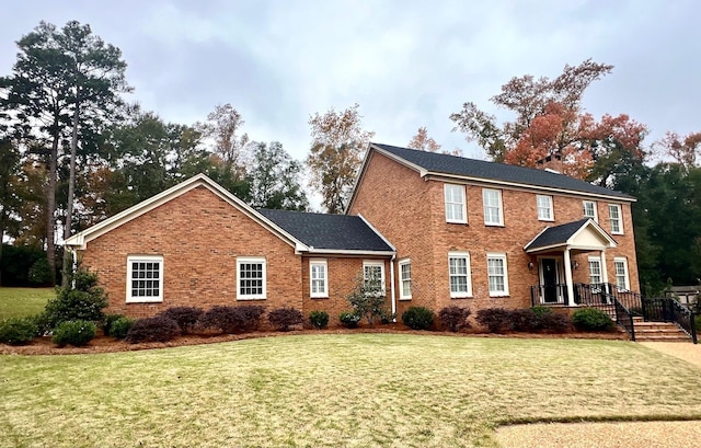 colonial house with a front yard