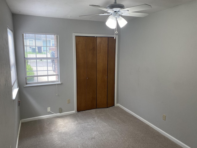 3722 Sutor Ct, Tallahassee, FL 32311 - unfurnished bedroom featuring carpet floors, a closet, and a ceiling fan