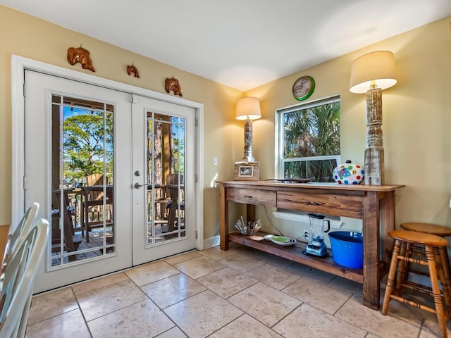 doorway featuring french doors