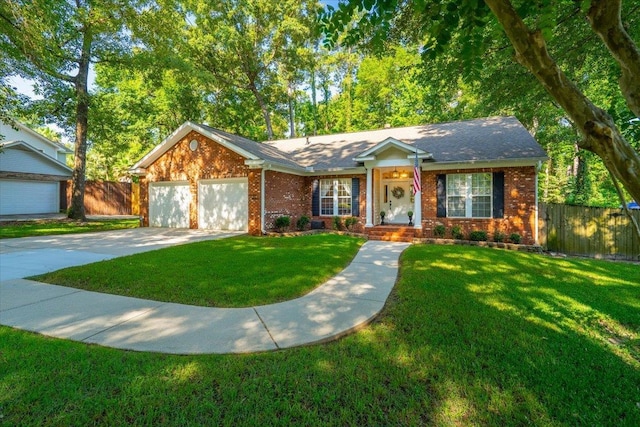 9816 Thunder Hill Trl, Tallahassee, FL 32312 - ranch-style home with concrete driveway, an attached garage, and brick siding