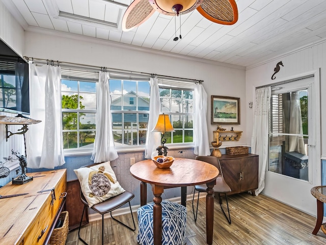 interior space with hardwood / wood-style flooring and plenty of natural light