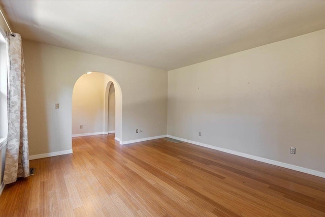 empty room featuring light wood-type flooring