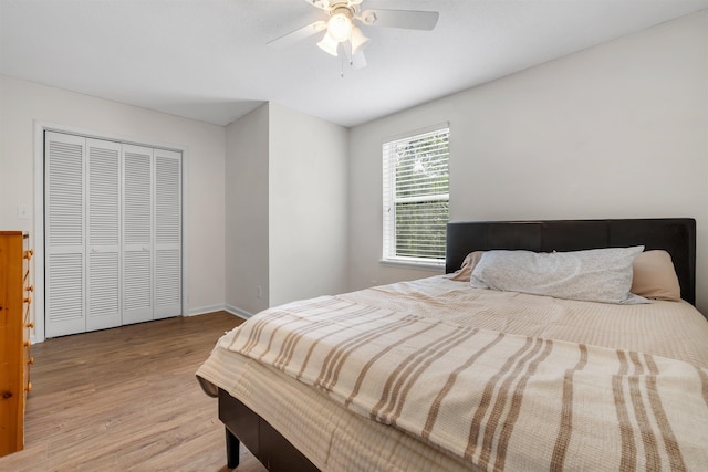 1200 Cross Creek Way Unit 4, Tallahassee, FL 32301 - bedroom featuring wood finished floors, a closet, and a ceiling fan