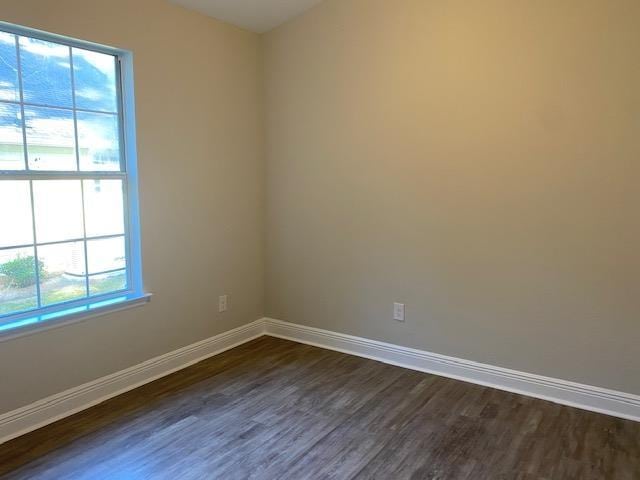 empty room featuring dark hardwood / wood-style flooring