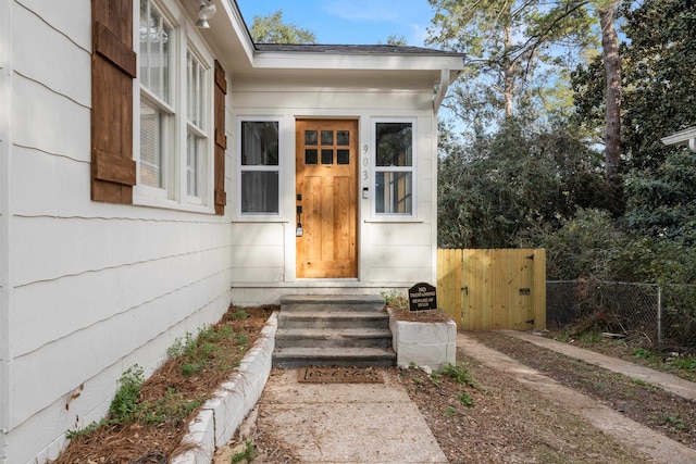 view of doorway to property