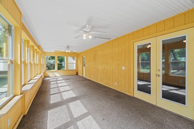 131 Alma Yates St, Quincy, FL 32351 - unfurnished sunroom with french doors and a ceiling fan