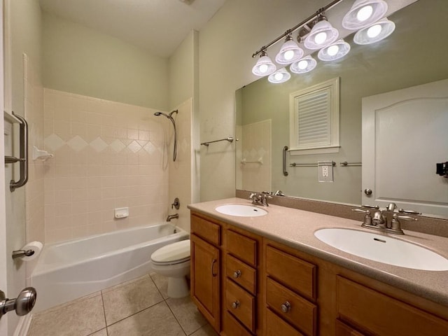 5672 Burnside Cir, Tallahassee, FL 32312 - bathroom featuring tile patterned flooring, shower / tub combination, and double vanity