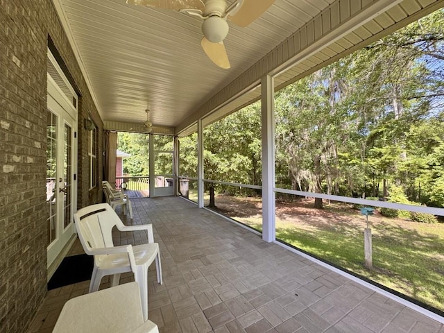 5672 Burnside Cir, Tallahassee, FL 32312 - view of patio with a ceiling fan and view of scattered trees