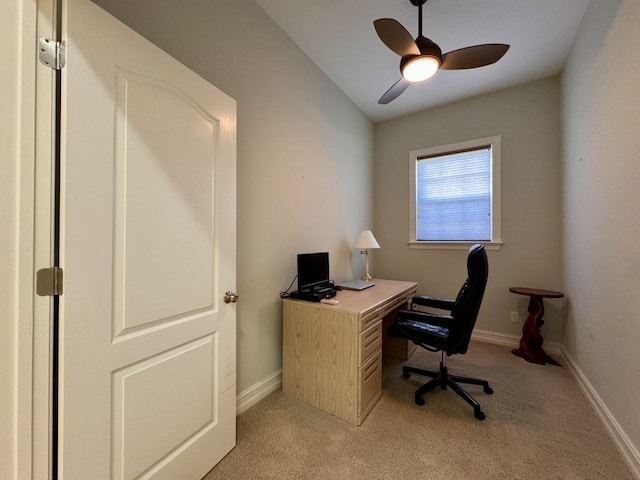 5672 Burnside Cir, Tallahassee, FL 32312 - office area featuring light carpet and a ceiling fan