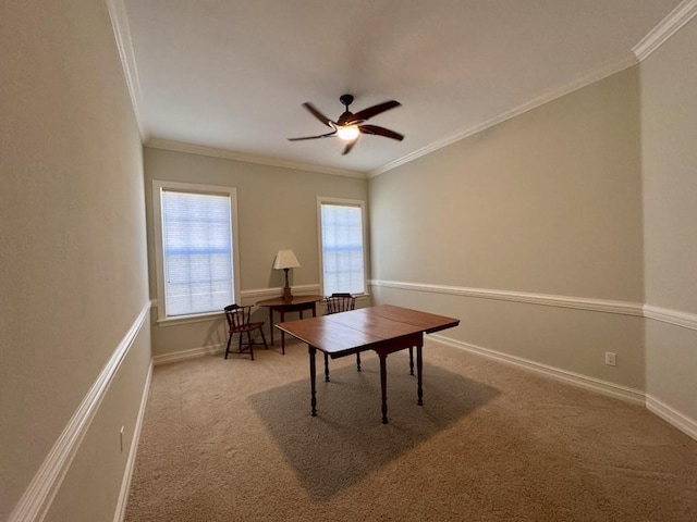 5672 Burnside Cir, Tallahassee, FL 32312 - playroom featuring carpet, healthy amount of natural light, ceiling fan, and ornamental molding