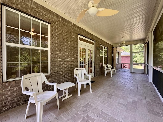 5672 Burnside Cir, Tallahassee, FL 32312 - sunroom / solarium with french doors and a ceiling fan