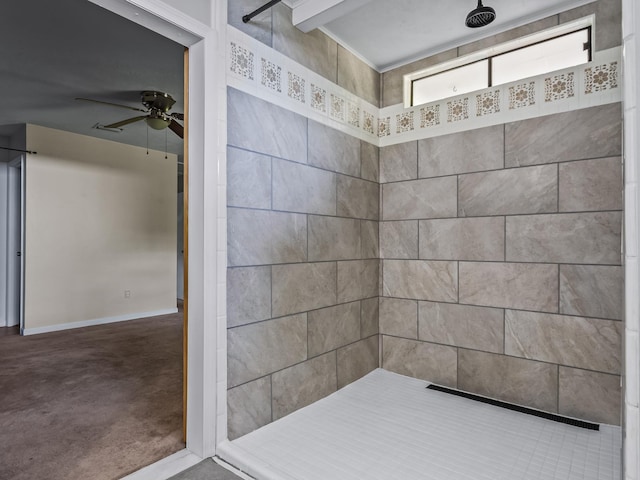 2600 Panther Creek Rd Unit A, Tallahassee, FL 32308 - full bathroom with a tile shower and a ceiling fan
