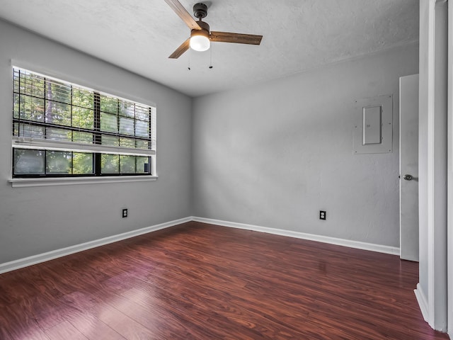 2600 Panther Creek Rd Unit A, Tallahassee, FL 32308 - unfurnished room featuring wood finished floors, ceiling fan, a textured ceiling, and electric panel