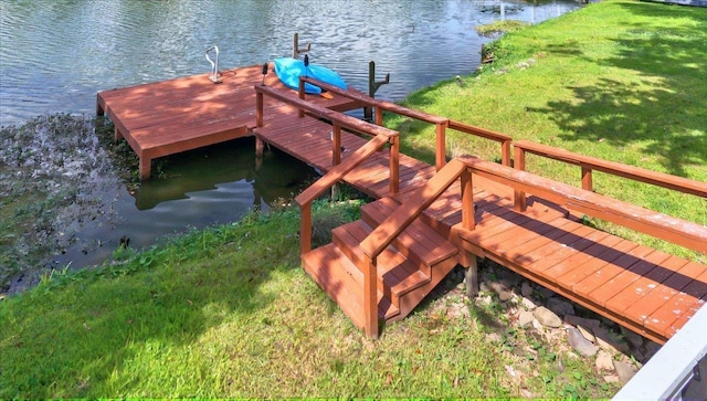 1645 Tallavana Trl, Havana, FL 32333 - dock area featuring a water view and a lawn