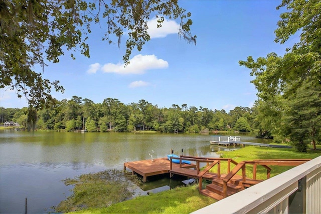 1645 Tallavana Trl, Havana, FL 32333 - dock area featuring a water view, a view of trees, and a yard
