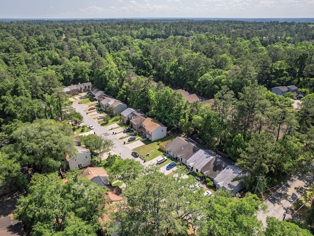 2390 Gregory Dr, Tallahassee, FL 32303 - aerial overview of property's location with a heavily wooded area and nearby suburban area