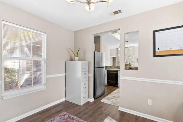 interior space featuring dark hardwood / wood-style flooring