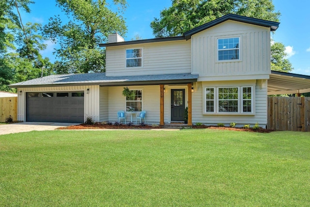 246 Intrepid Ct, Tallahassee, FL 32312 - view of front of home featuring a chimney, an attached garage, concrete driveway, board and batten siding, and roof with shingles