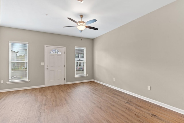 2249 Del Carmel Way Unit 1302, Tallahassee, FL 32303 - foyer with wood finished floors, baseboards, and ceiling fan