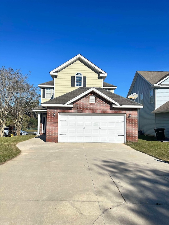 view of front facade with a garage